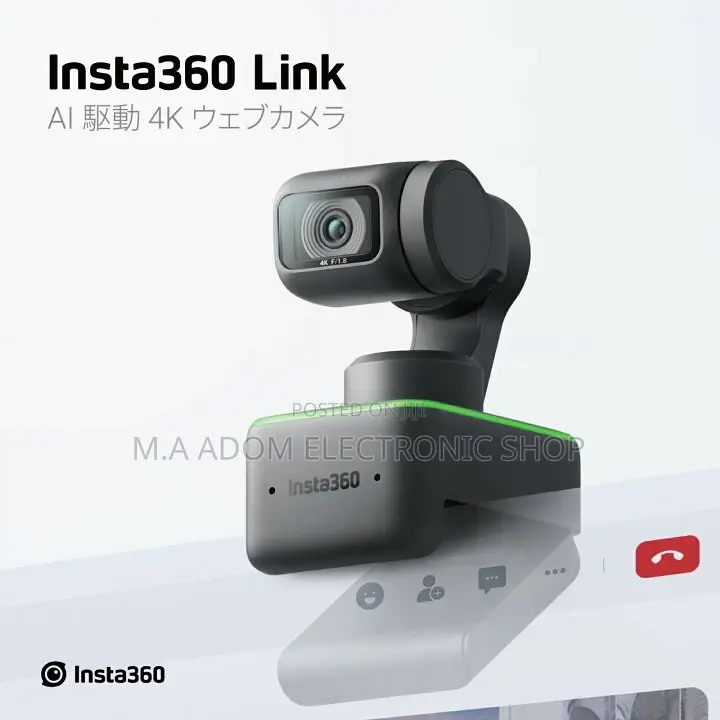 Insta360 Link Ultra HD Webcam With Ai Gesture Control