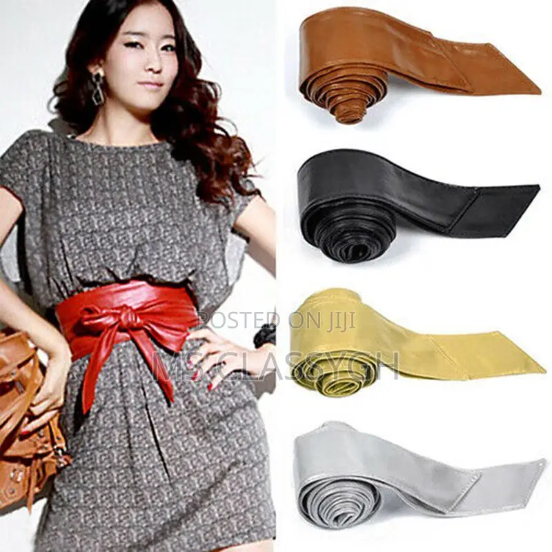 Fashion Belt for Women's Faux Leather Bowknot Wrap Corset Ti