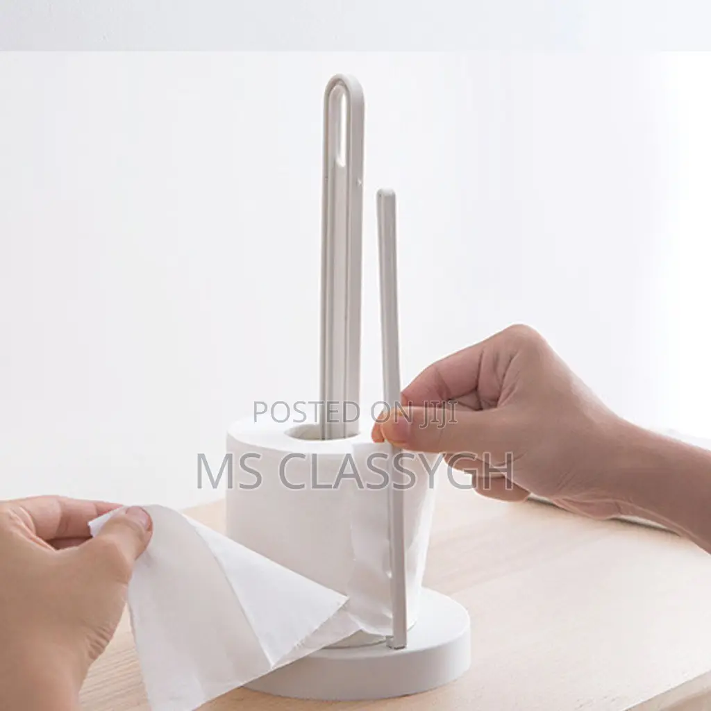 Kitchen Roll Paper Towel Holder Bathroom Tissue Stand Black