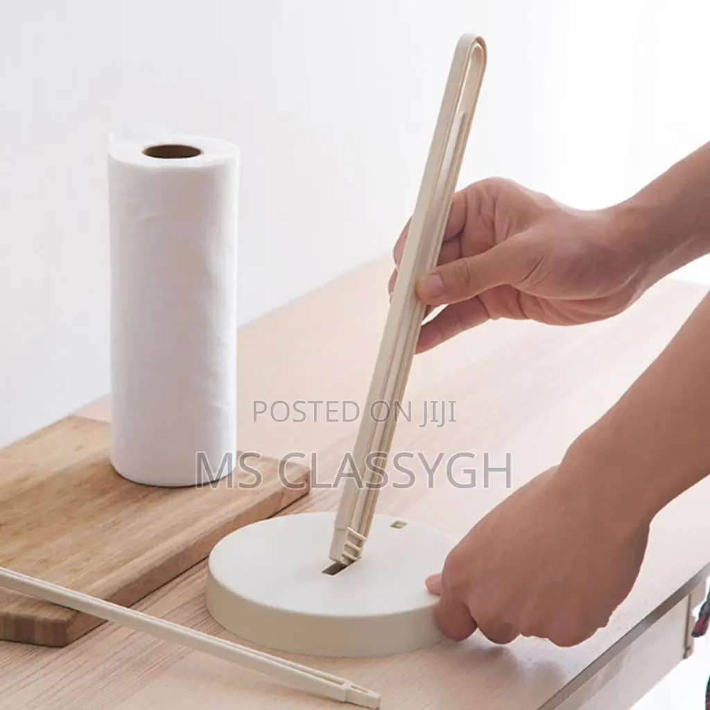 Kitchen Roll Paper Towel Holder Bathroom Tissue Stand Black