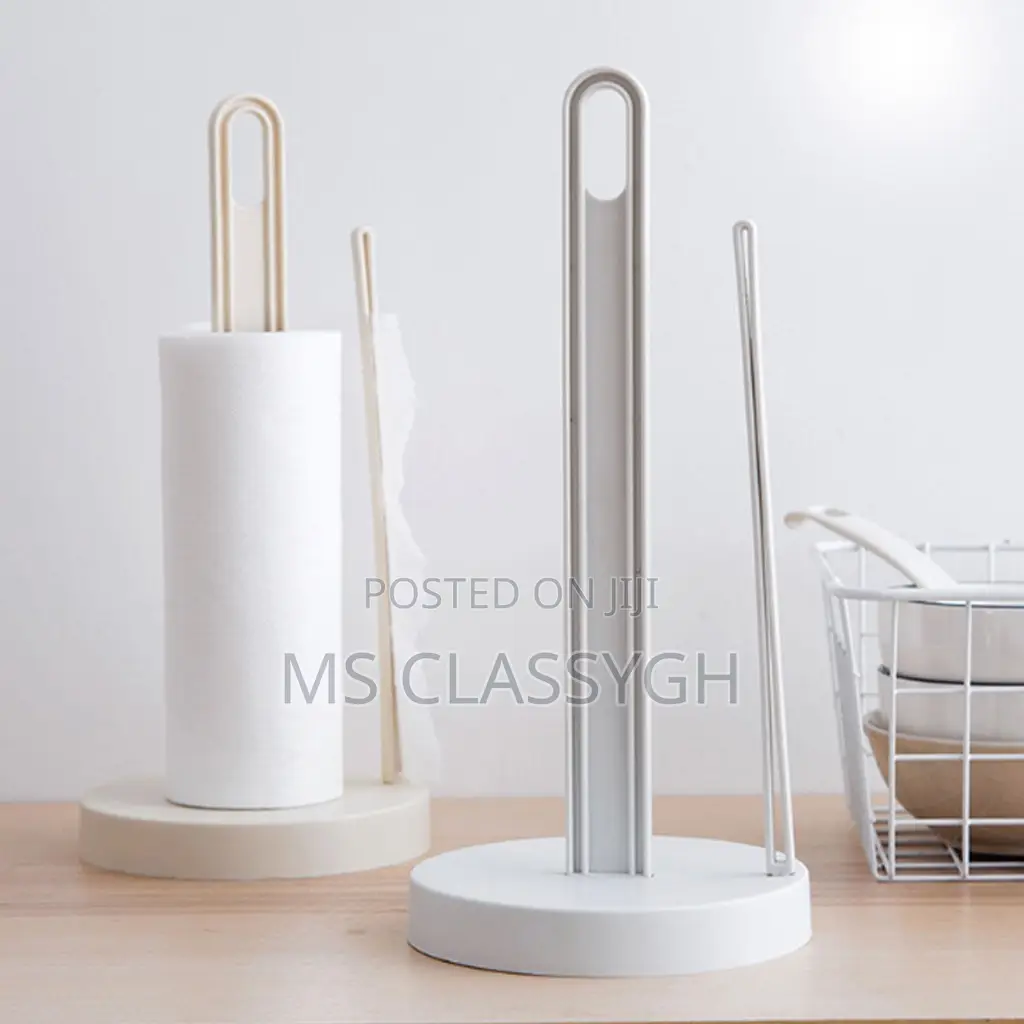 Kitchen Roll Paper Towel Holder Bathroom Tissue Stand Black