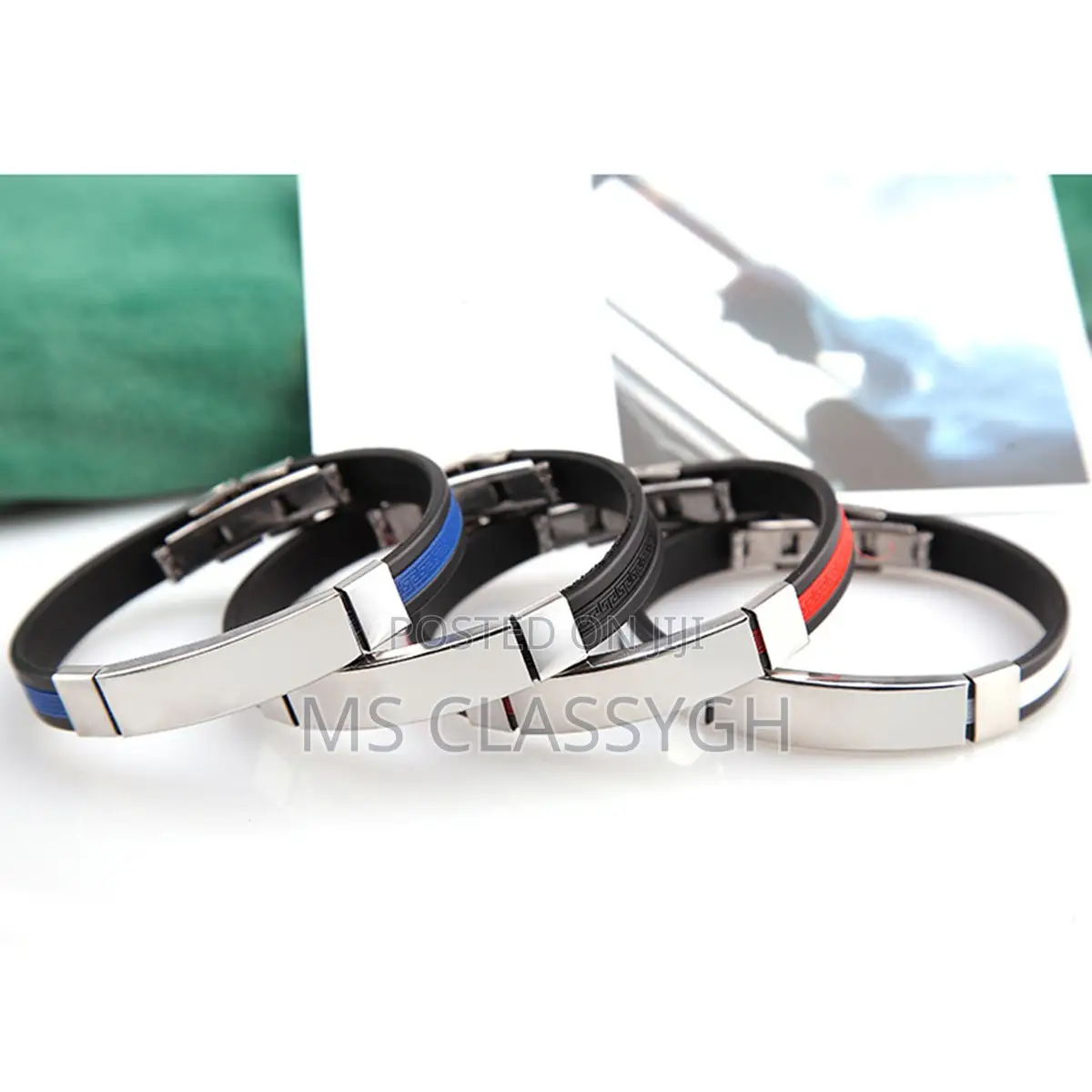 Black Weave Pu Leather Bangle Bracelet Charm Jewelry for Men