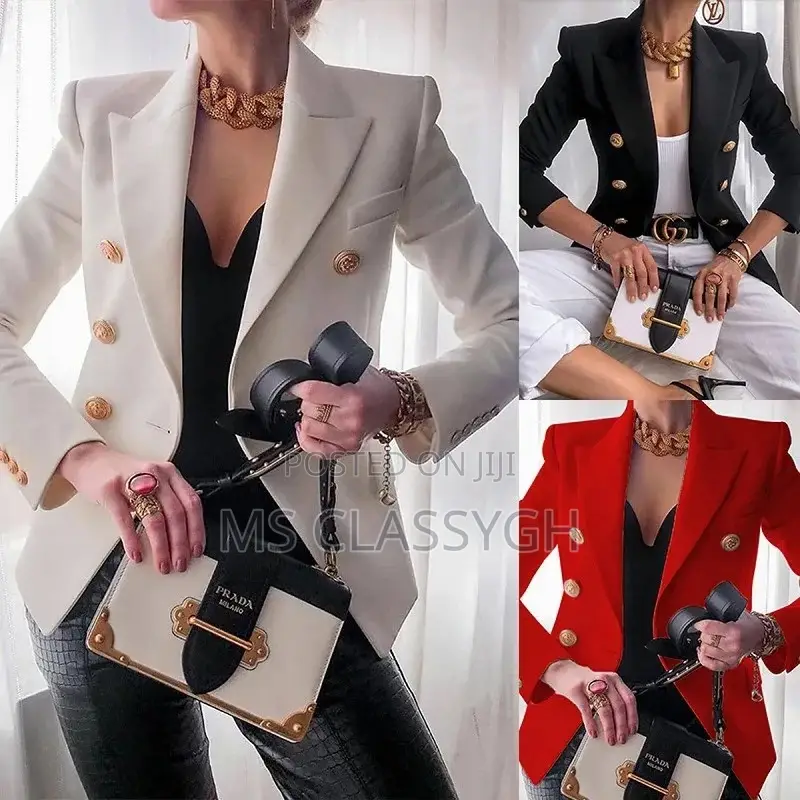 Women Blazer Combsummer Autumn Slim Pocket Sleeveless Double