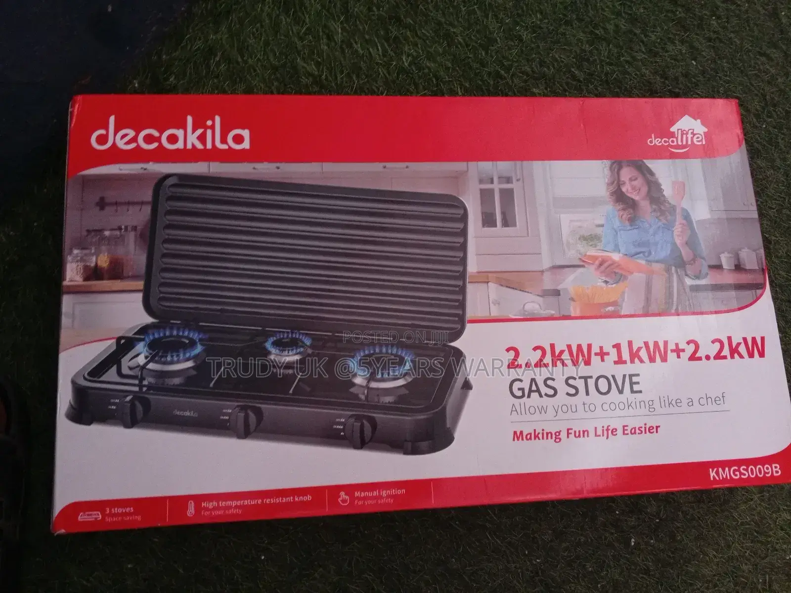 Gas Stove 2.2kw+ 1kw Powerful 3 Stoves