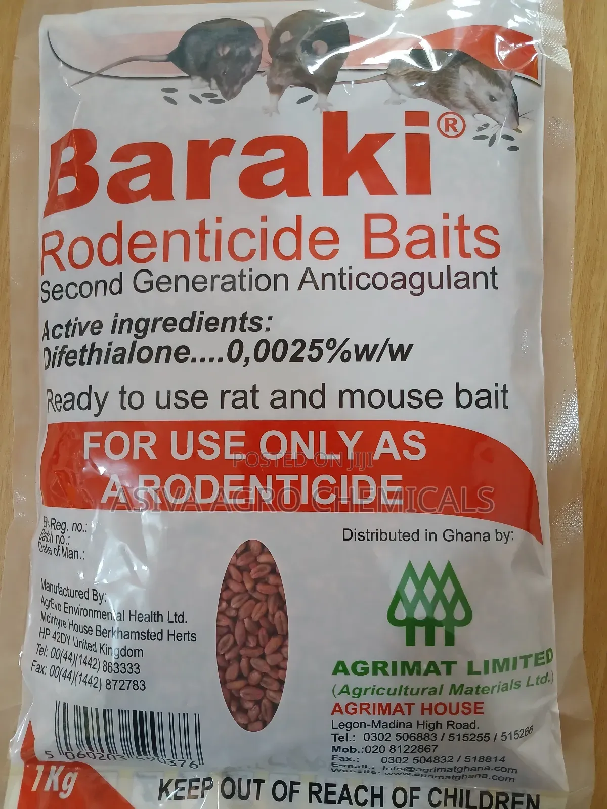Baraki Rodenticide ( Mouse, Rats, Squirrel) Bait