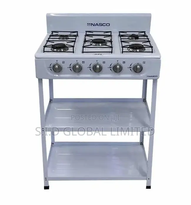 Genuine Nasco 4 Burner Gas Stove White, Black Cap Nasgs-K4bs