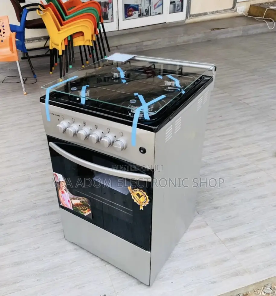 Latest Volcano 50x50 Gas Oven 4 Burner With Grill(Gray)