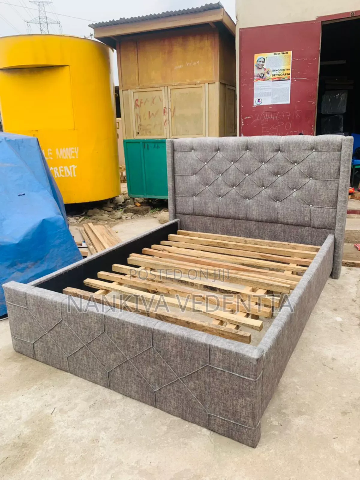 Fabric Double Bed Frame