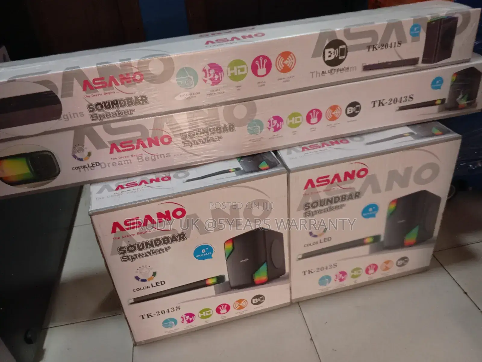Asano Brand New TK 2043 Color Led Soundbar With Subwoofer