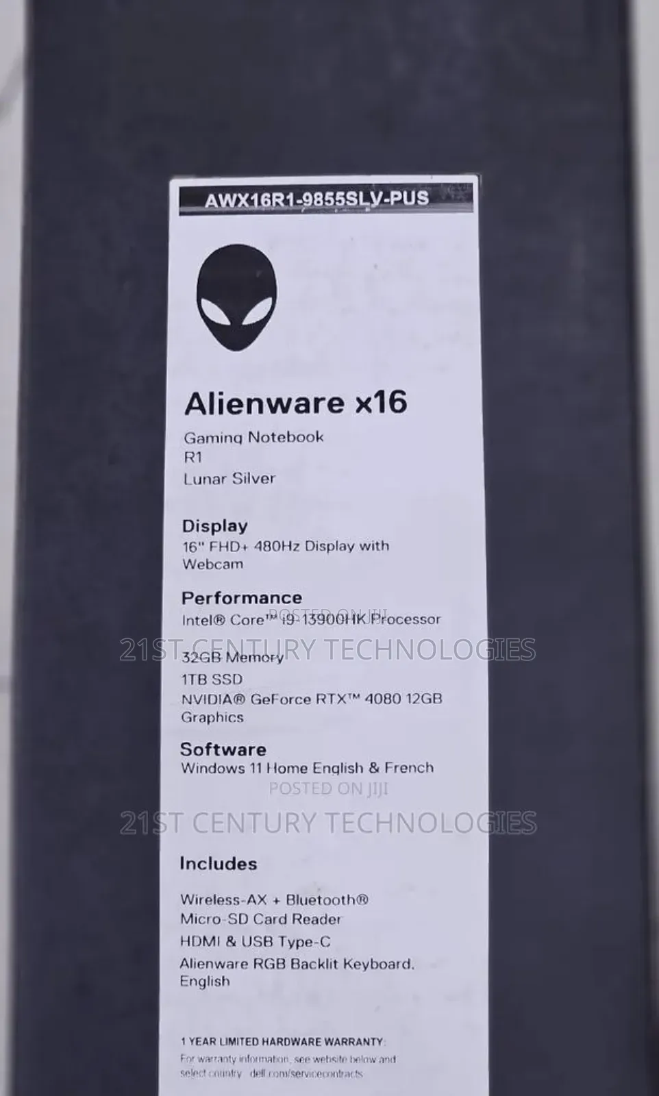 New Laptop Dell Alienware X16 32GB Intel Core I9 SSD 1T