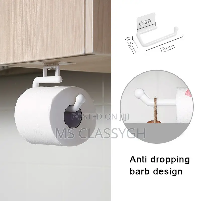 Kitchen Shelf Toilet Paper Roll Holder Towel Hanging Cabinet
