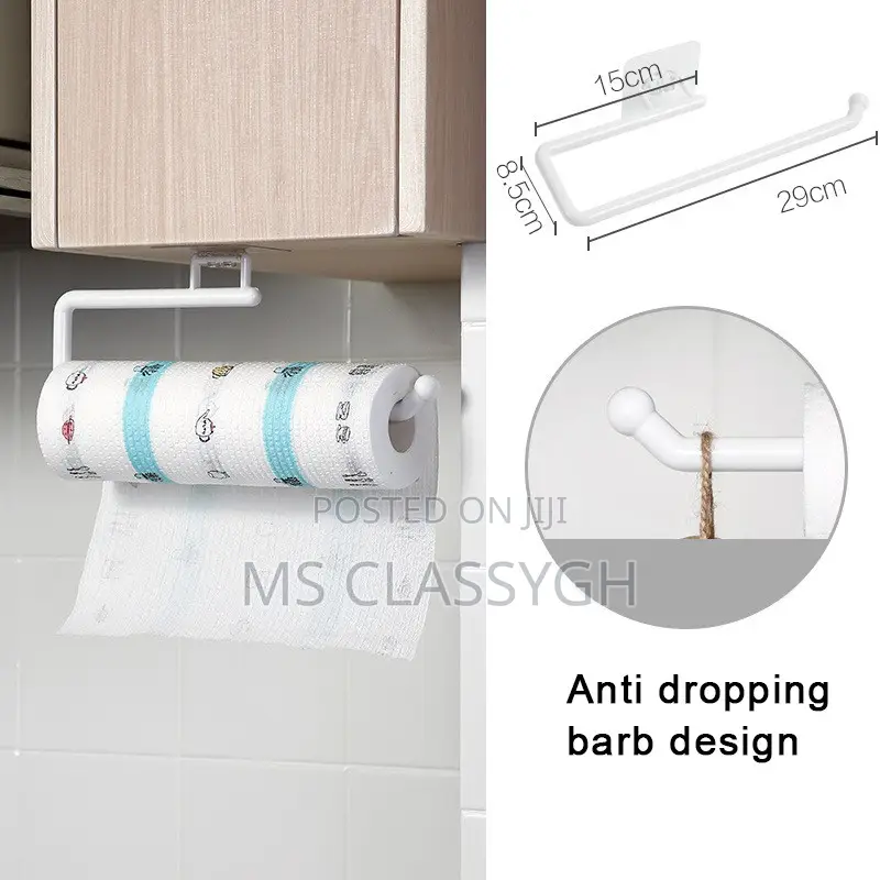 Kitchen Shelf Toilet Paper Roll Holder Towel Hanging Cabinet