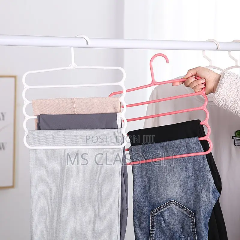 Multifunctional 5 Layers Pants Storage Rack Hanger Space Sav