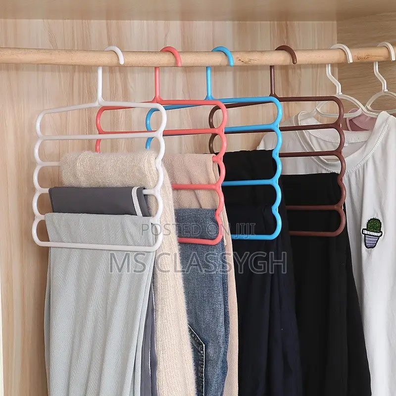Multifunctional 5 Layers Pants Storage Rack Hanger Space Sav