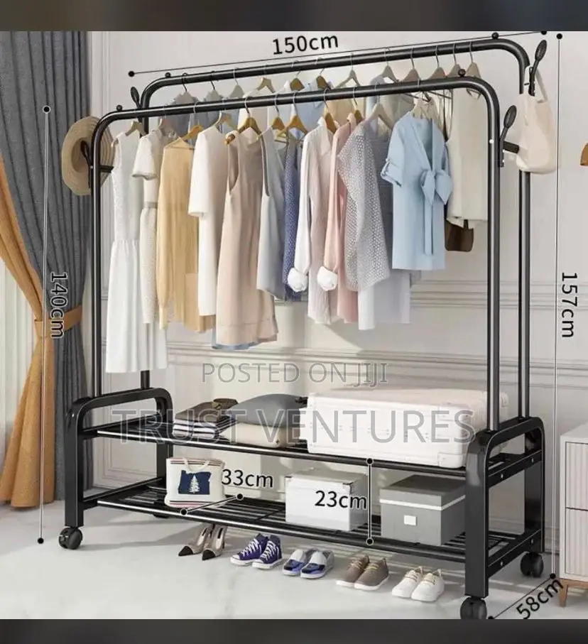 Double Pole Clothes Hanger/Moveable/Clothes Hanger