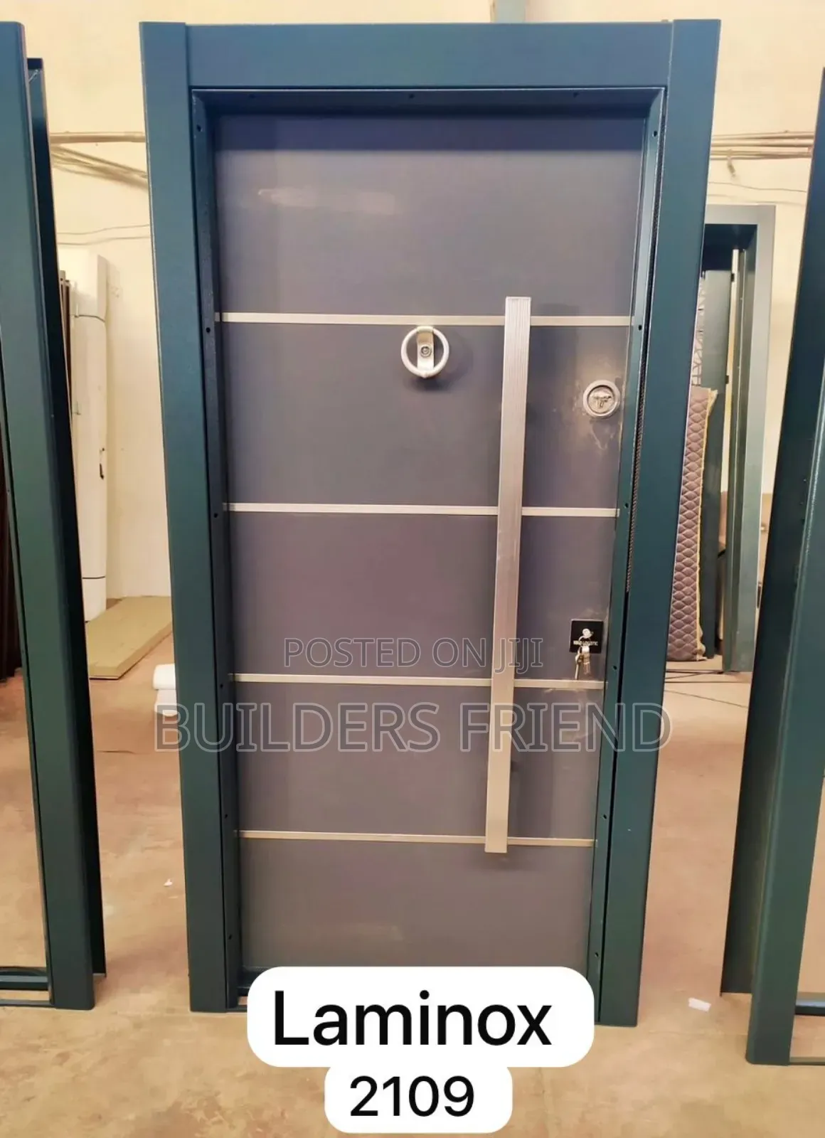 Gray Turkish Entrance Heavy Single Security Door Complete
