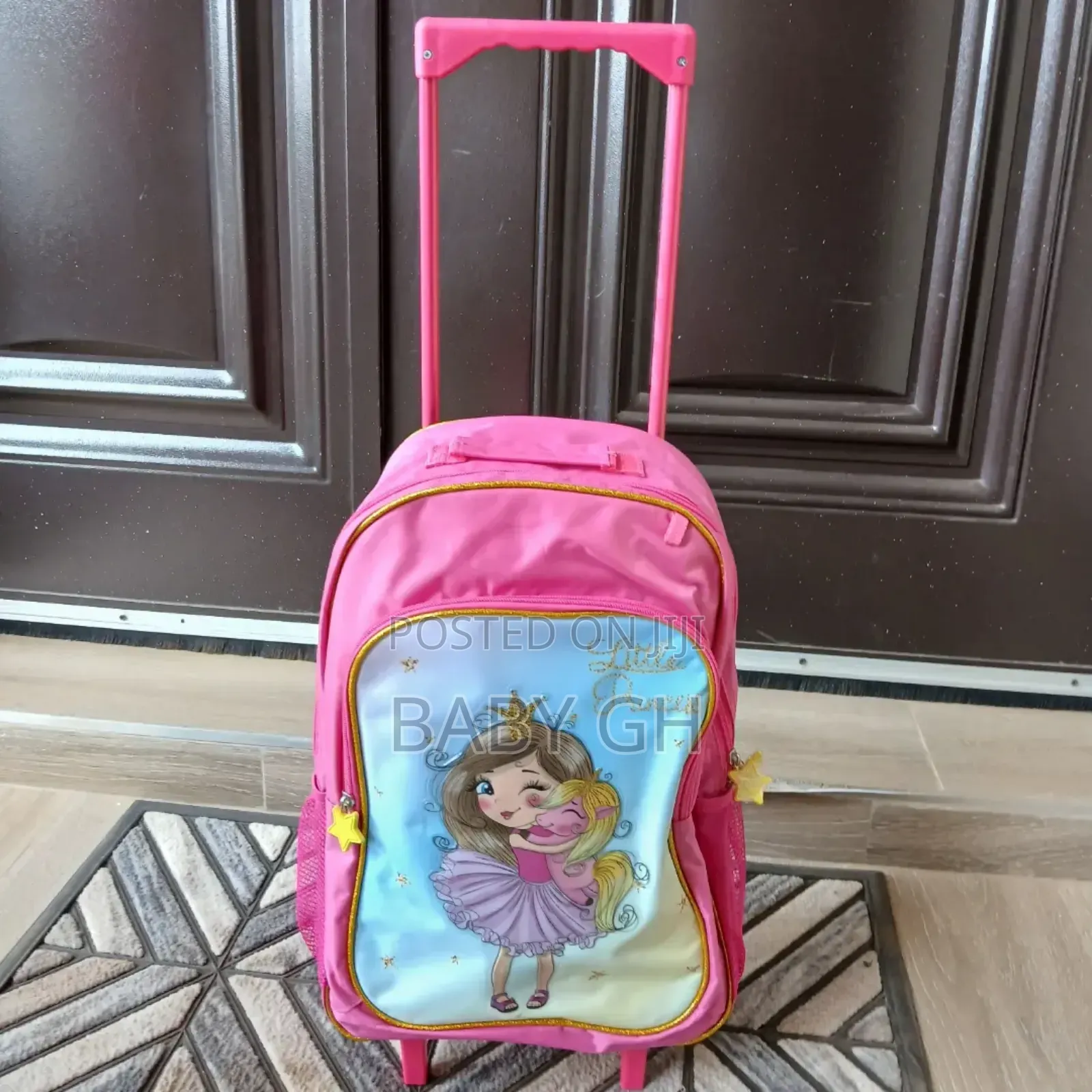 Girls Princess Trolley School Bag