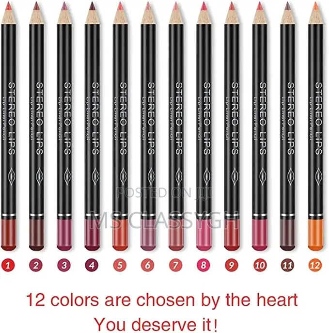 12 Colors Matte Lip/Eye Liner Pencils Waterproof Colorful Si
