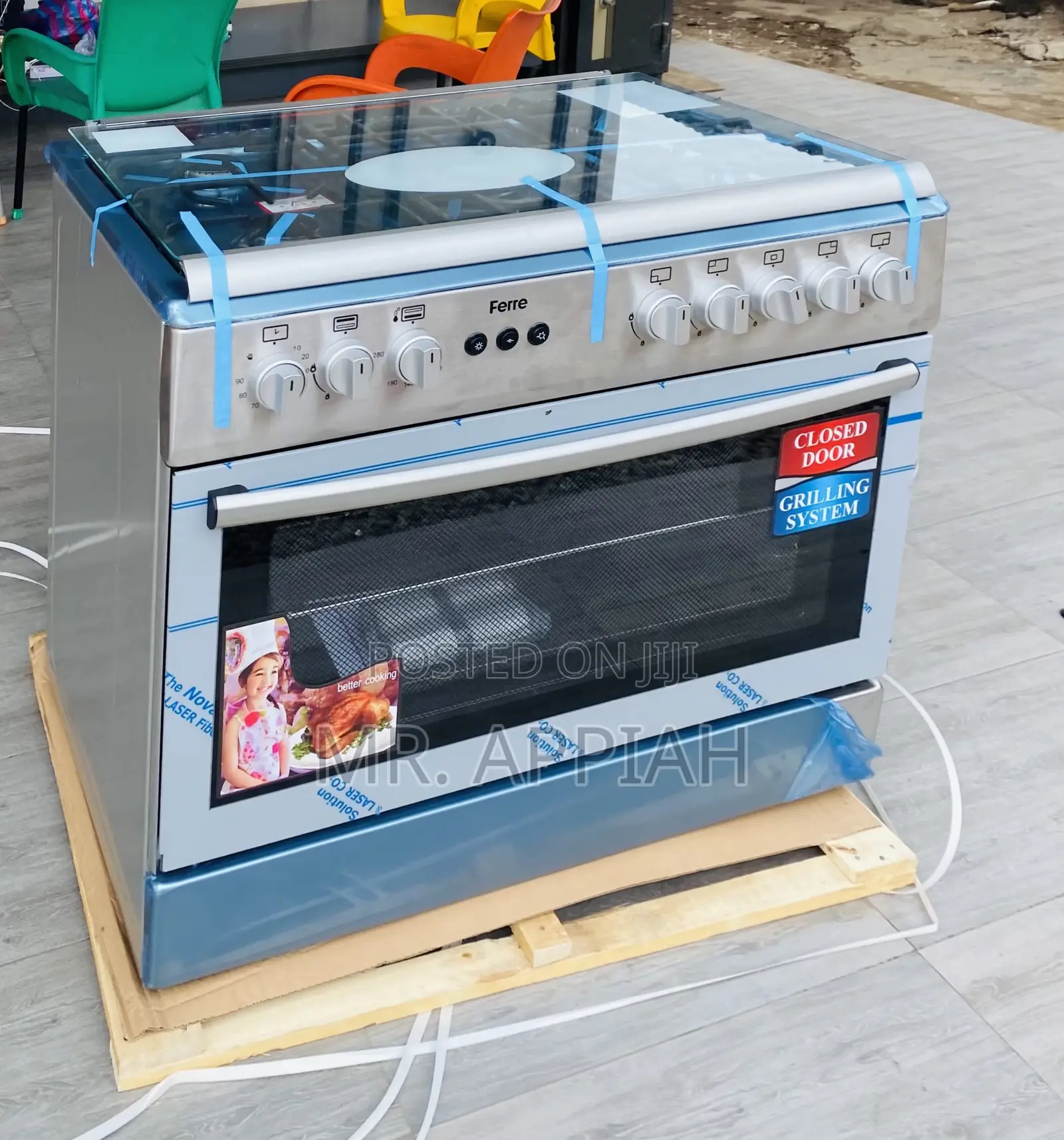 Quality 6 Gas Burner, Auto Ignition, Oven and Rotisserie.