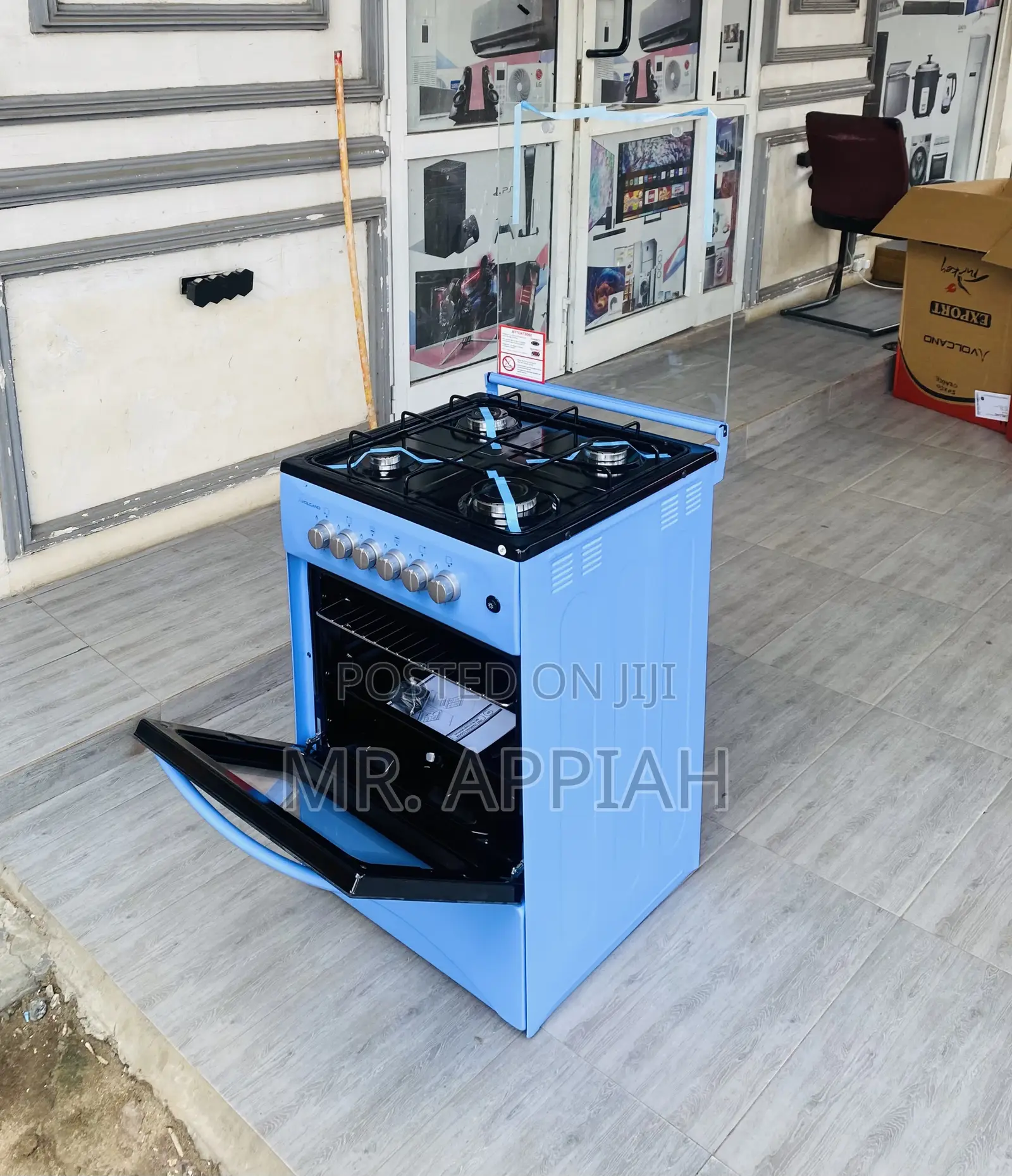 Buy Reliable Volcano50x50 Gas Oven 4 Burner With Grill,Blue