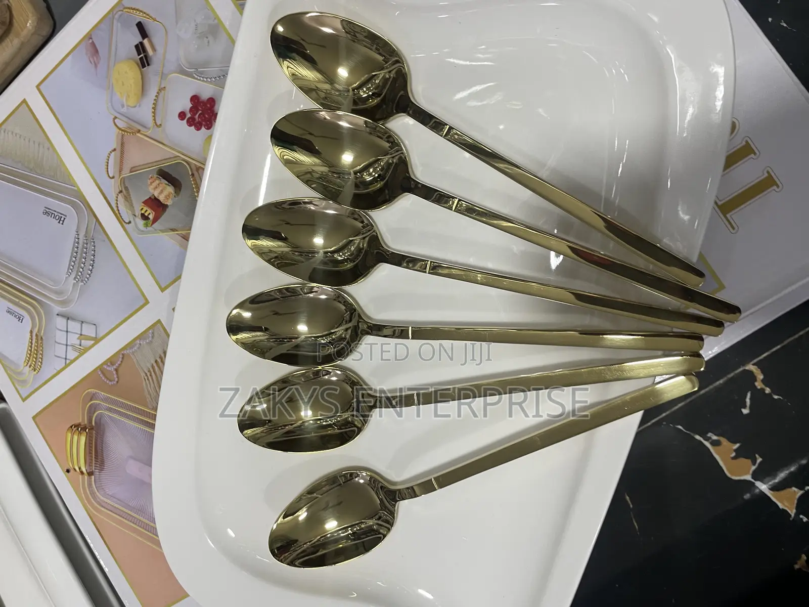Stainless Steel Gold Spoons 6pcs