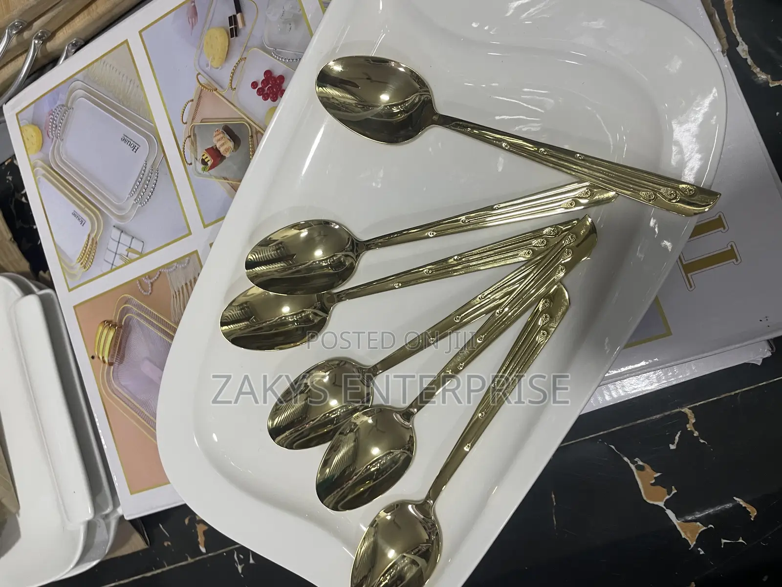 Stainless Steel Golden Spoons 6pcs