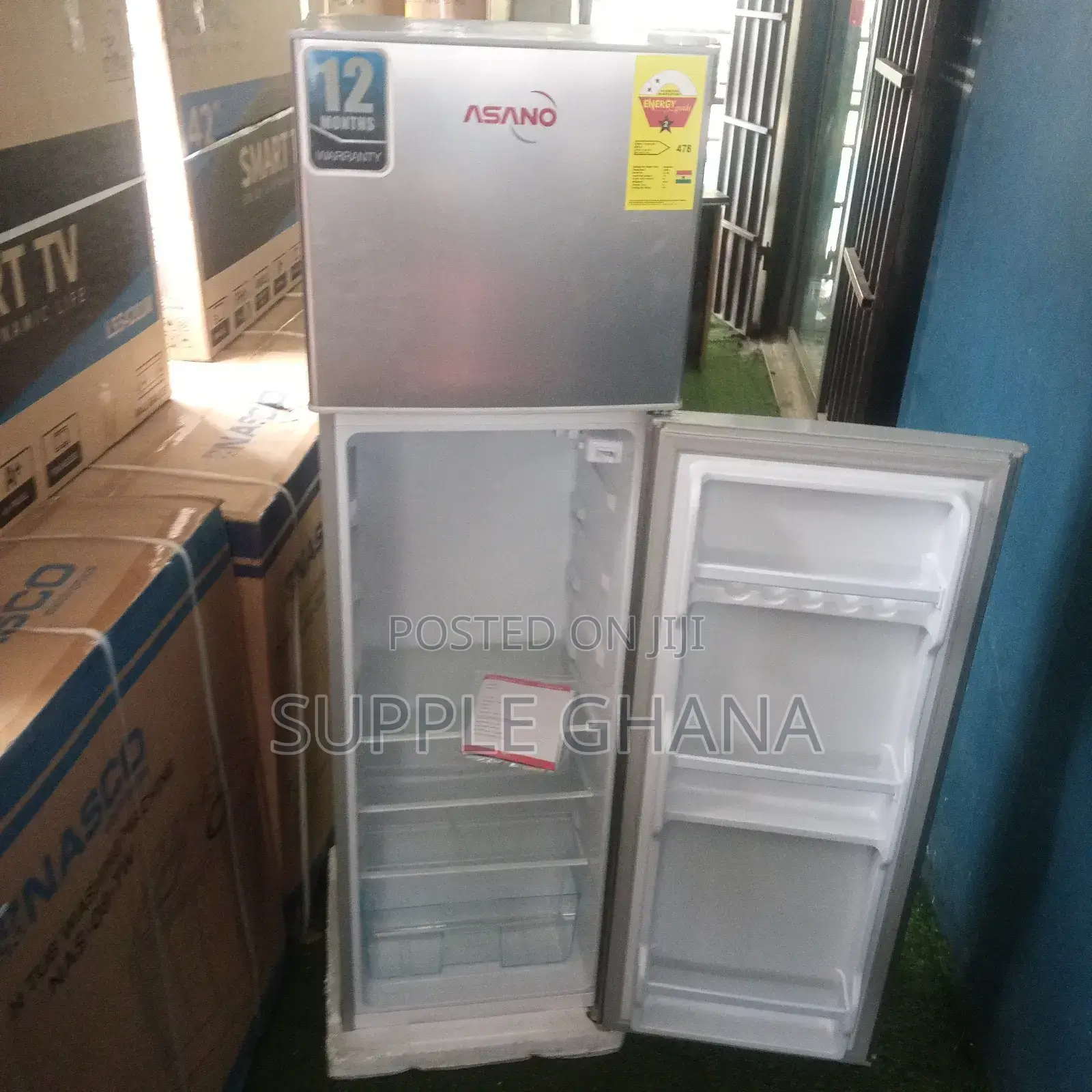 Sleek Sliver Color Asano Refrigerator AS_168 ASANO Fridge 