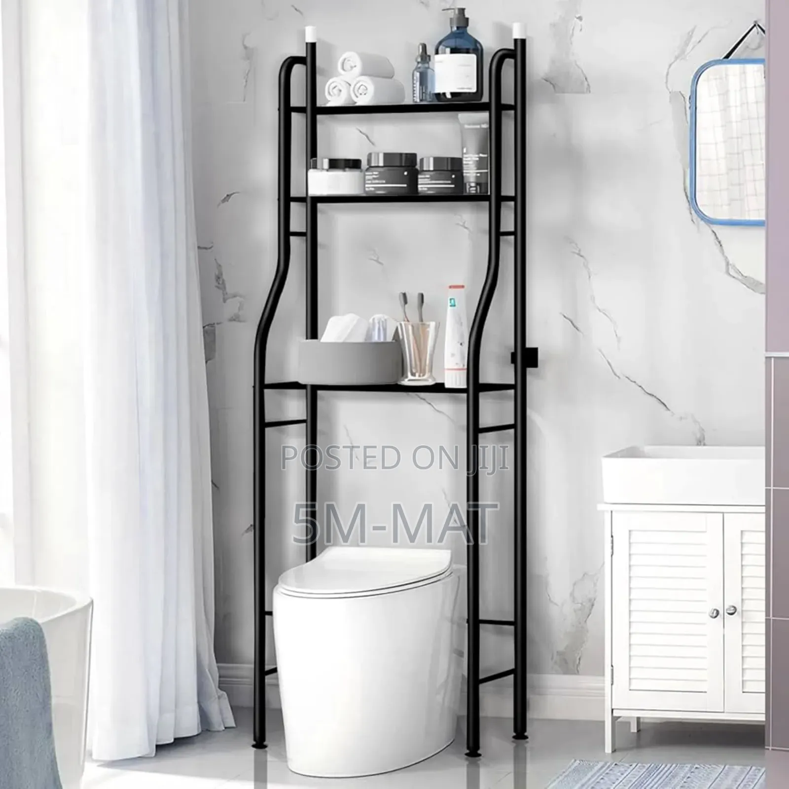 Black Foldable Toilet Rack