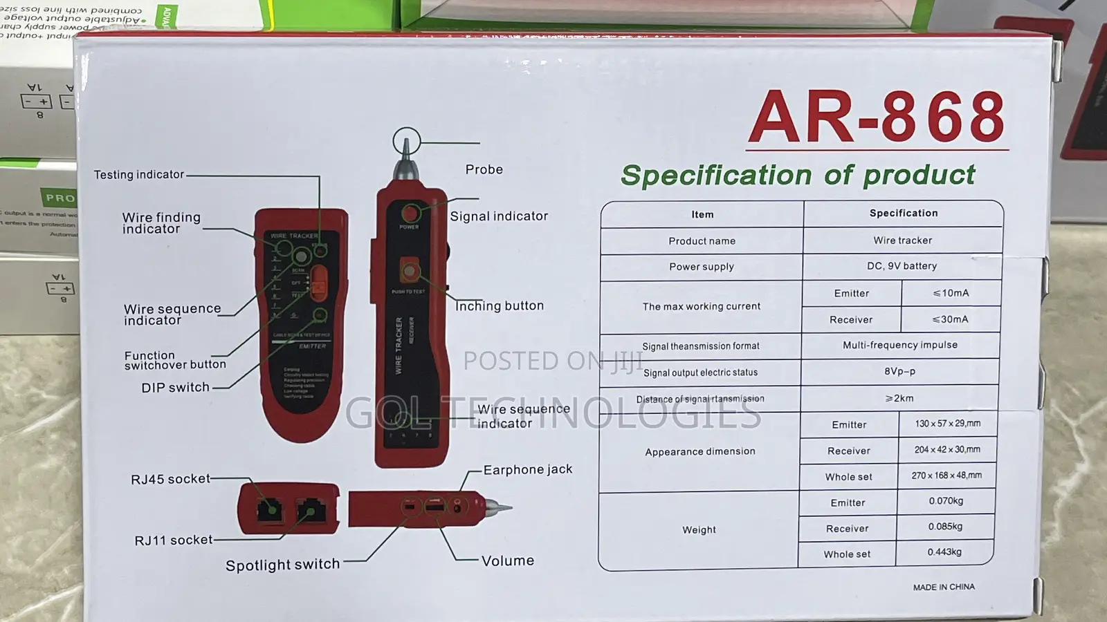 Wire Tracker Or Wire Tracer Ar-868 Network Cable Tester