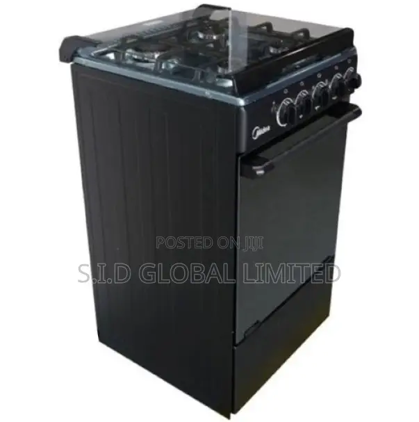 Dazzling MIDEA-4-BURNER-GAS-COOKER-BLACK-MIRROR-GRILL