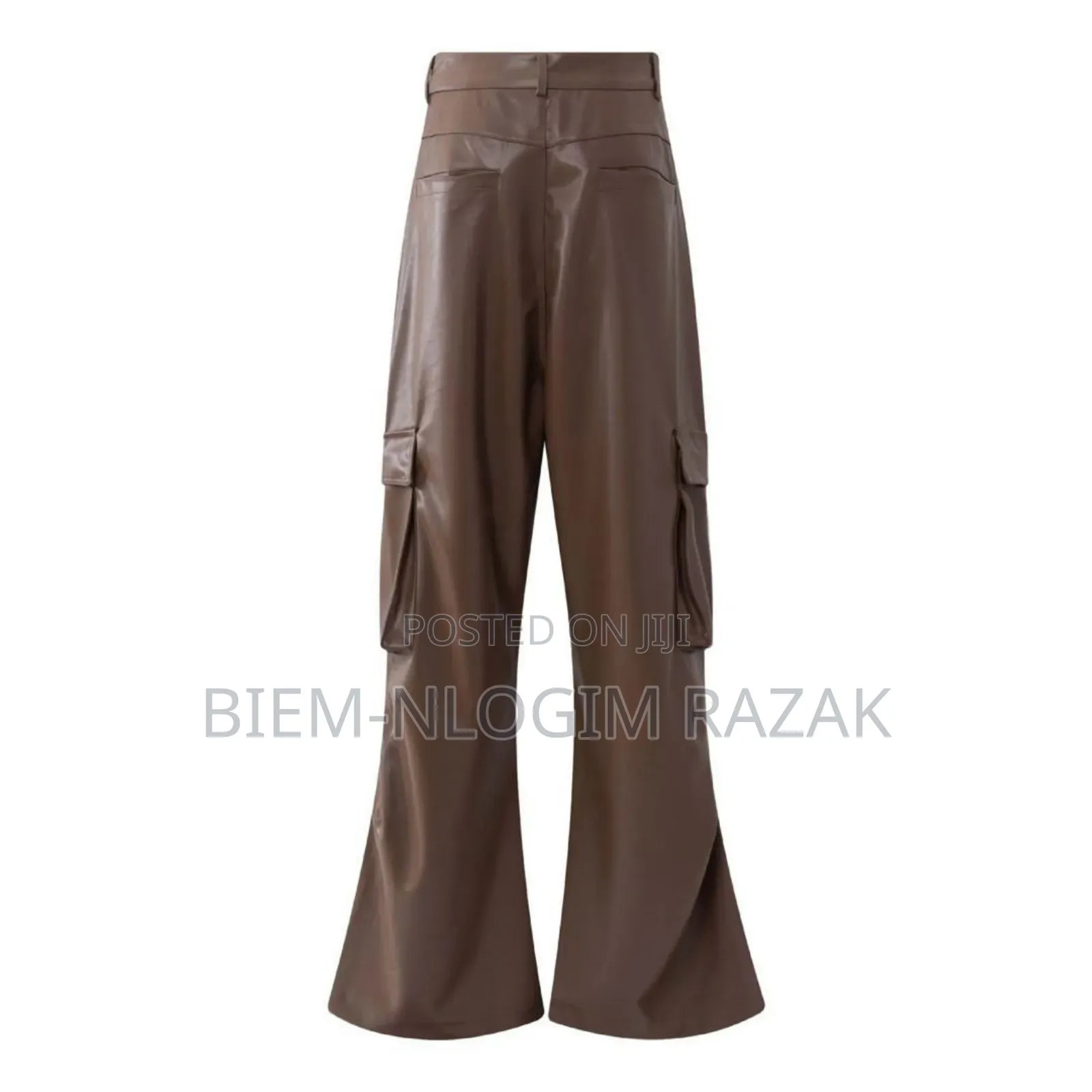 High Quality Leather Baggy Cargo Pants Available in Stock