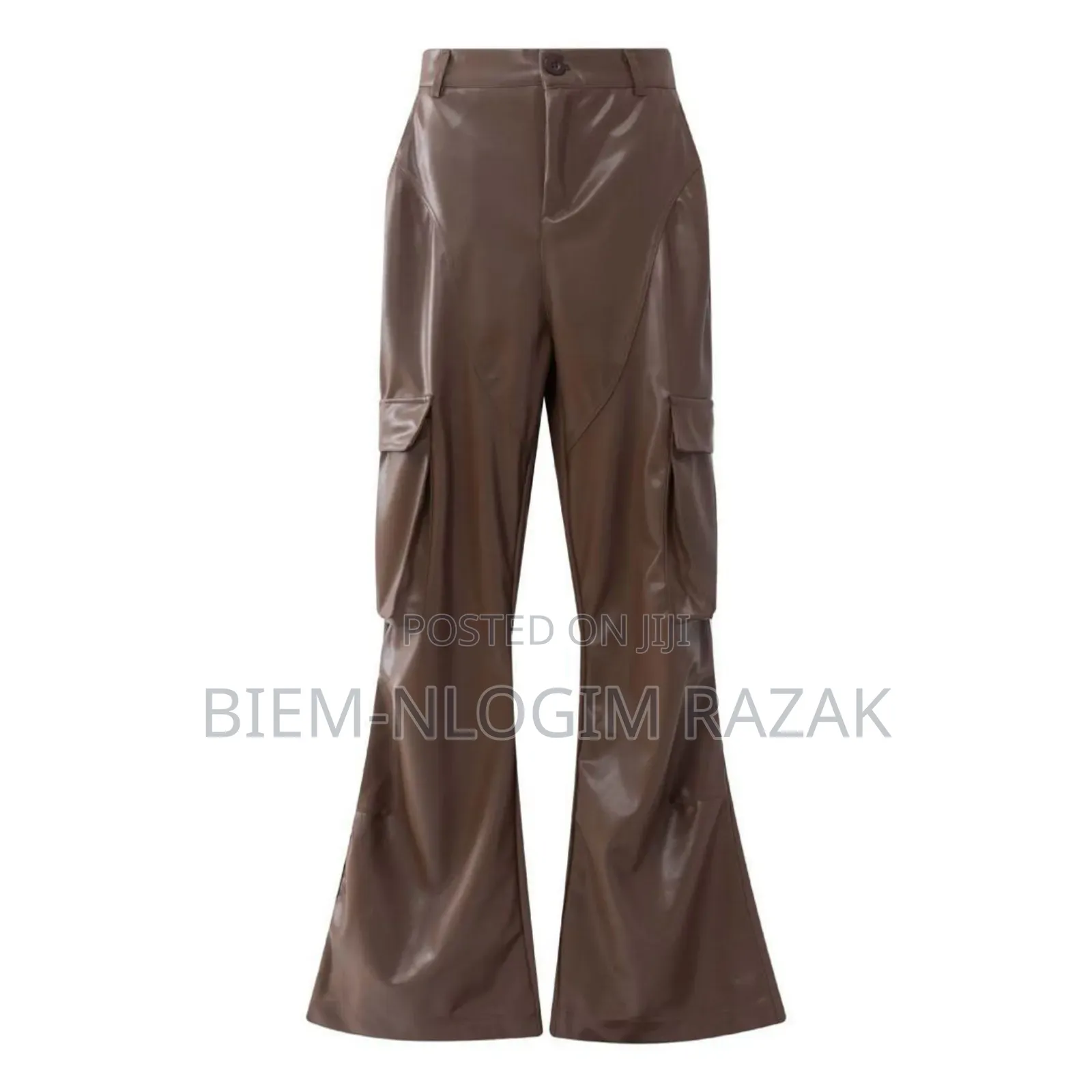 High Quality Leather Baggy Cargo Pants Available in Stock