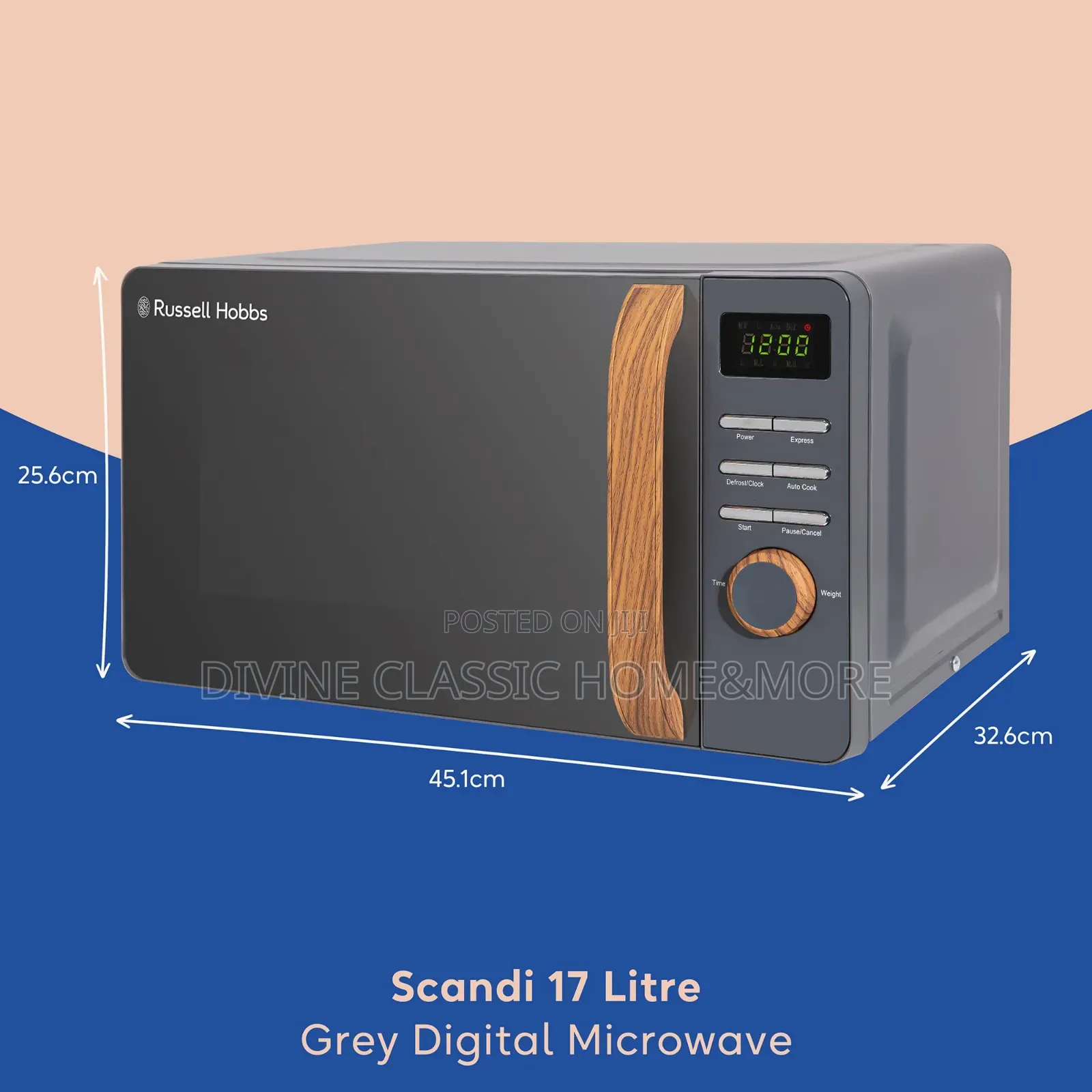 Russell Hobbs 17lit Scandi Grey Digital Microwave