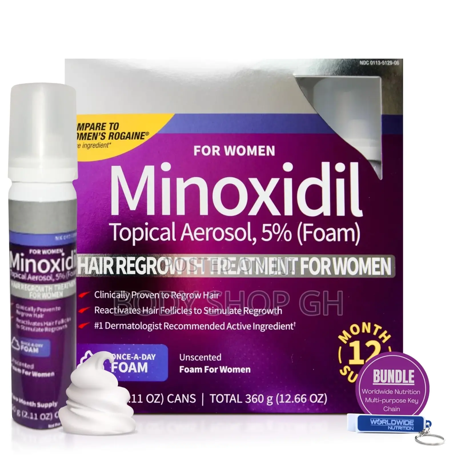 Kirkland Minoxidil Foam for Women Hair Loss Treatment