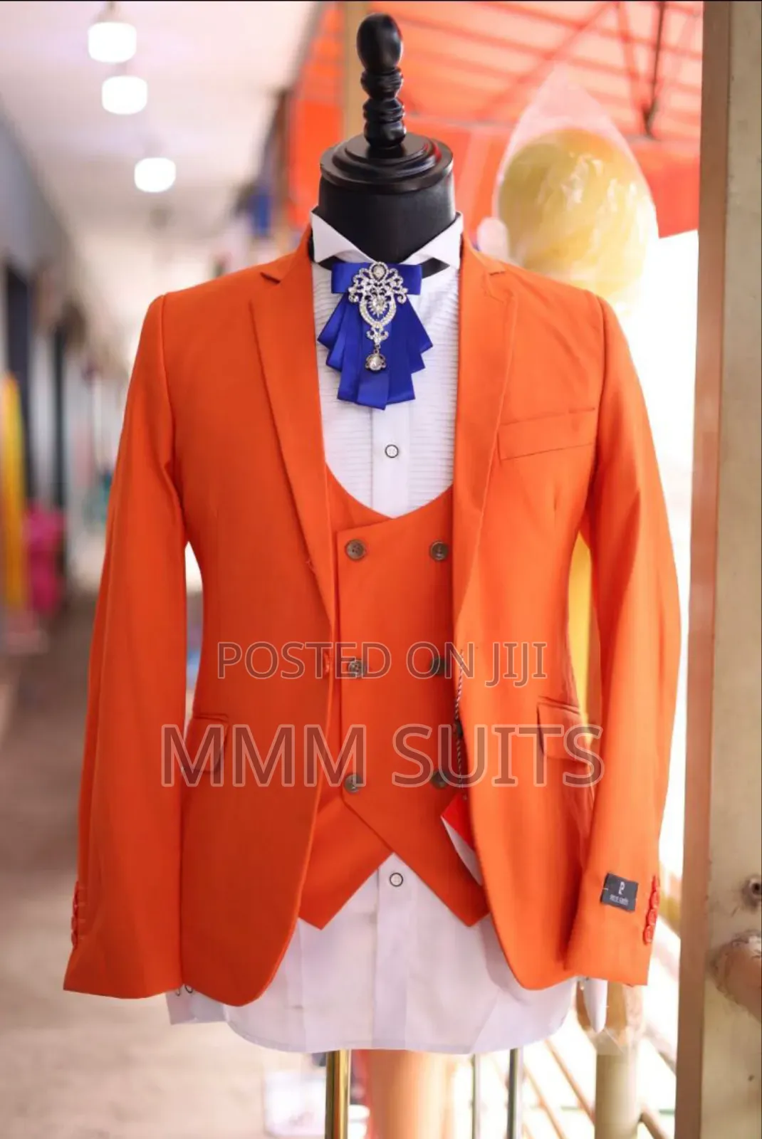 Official 3-Piece Men Suit in Orange Colour