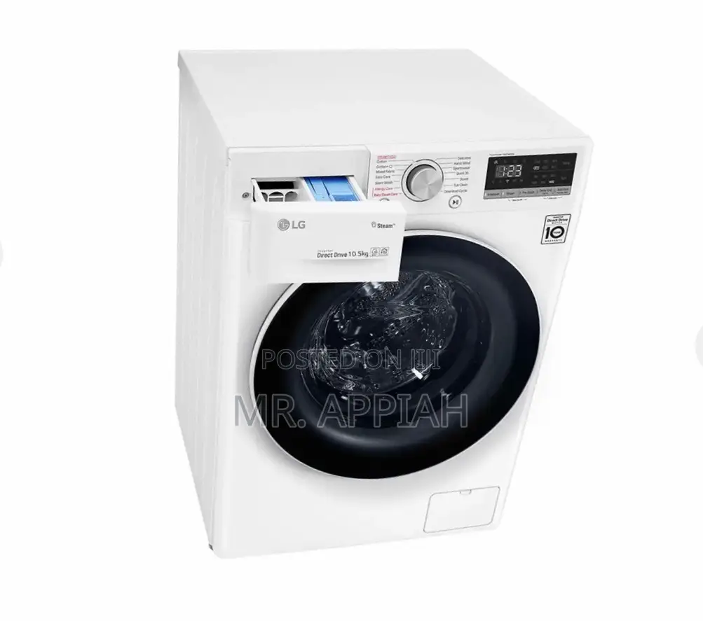 Quality LG F4V5RYP0W Front Load Electric Washing Machine.