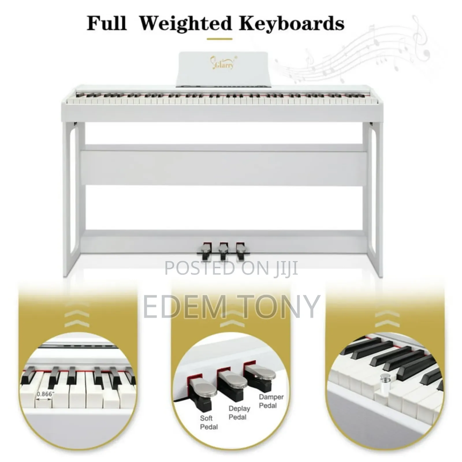 Glarry Professional 88 Keys Fully Weighted Digital Keyboard Piano Set