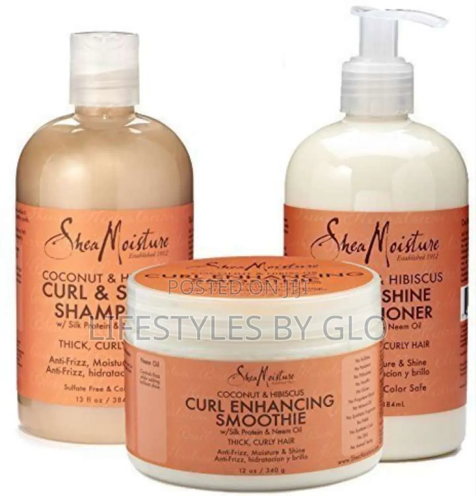 Shea Moisture Shampoo Coconut And Hibiscus Curl 3 Set Combo