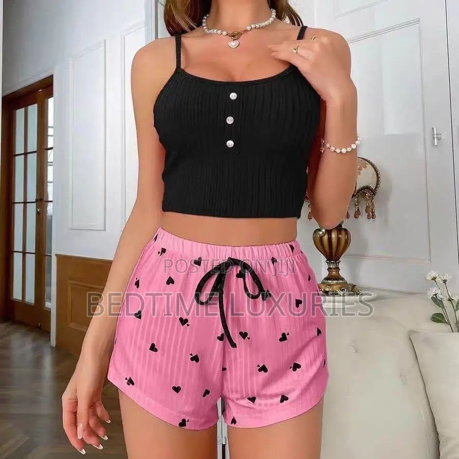 2 Piece Nightwear- Top With Shorts