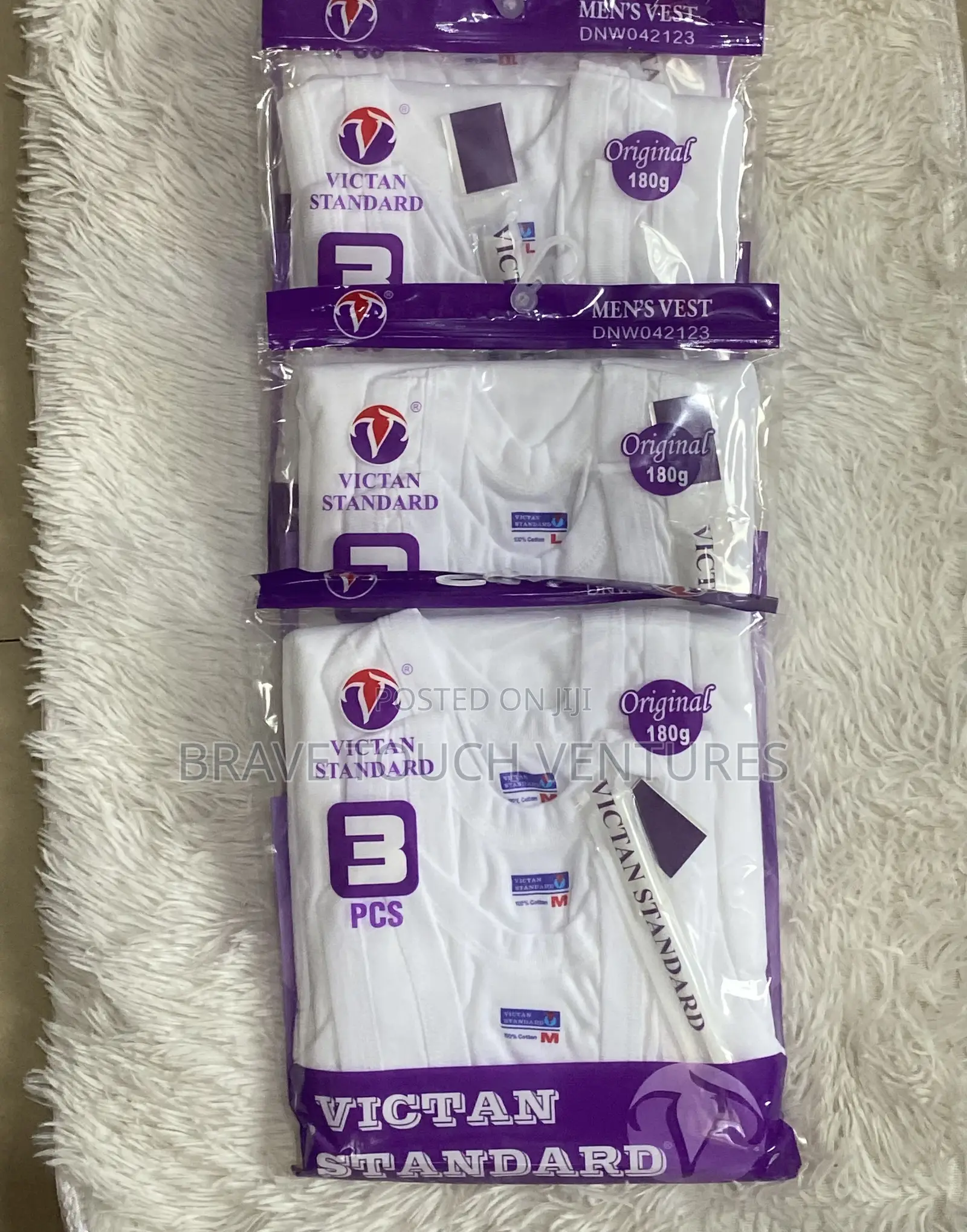 3 Packs of Victan Standard Singlet/Vest - 9 Pieces