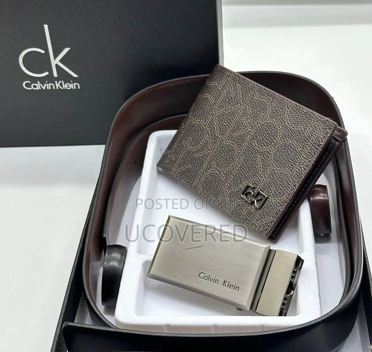 Branded Men’S Wallet + Belt Set