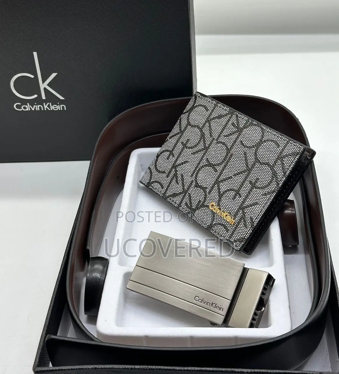 Branded Men’S Wallet + Belt Set