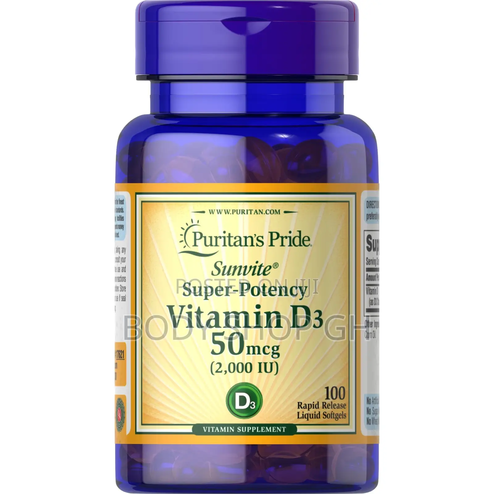 Puritan’S Pride Vitamin D3 - 100 Fast Dissolve Softgels