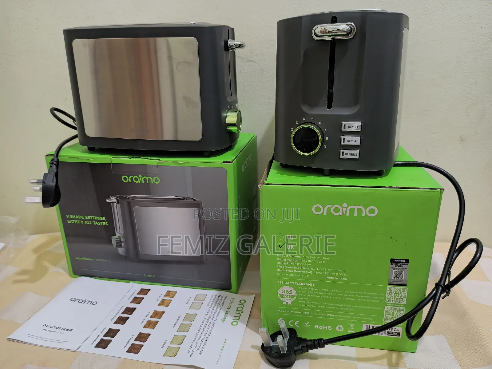 Oraimo Smart Toaster 950w 9-Shade 3-in-1 Toaster