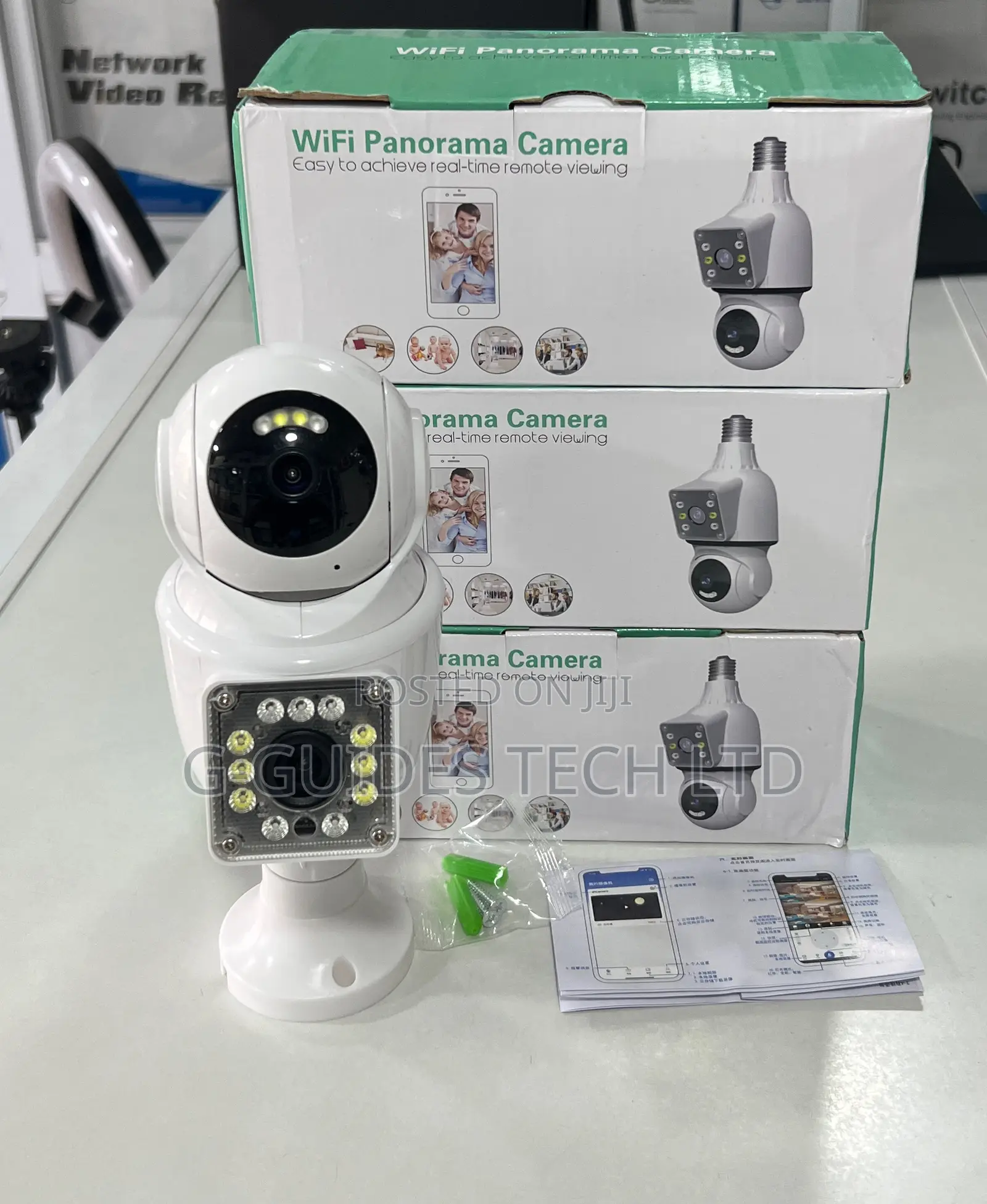 Panorama Wifi Bulb Camera Dual Lens, 4mp Bulb Camera 2-Len