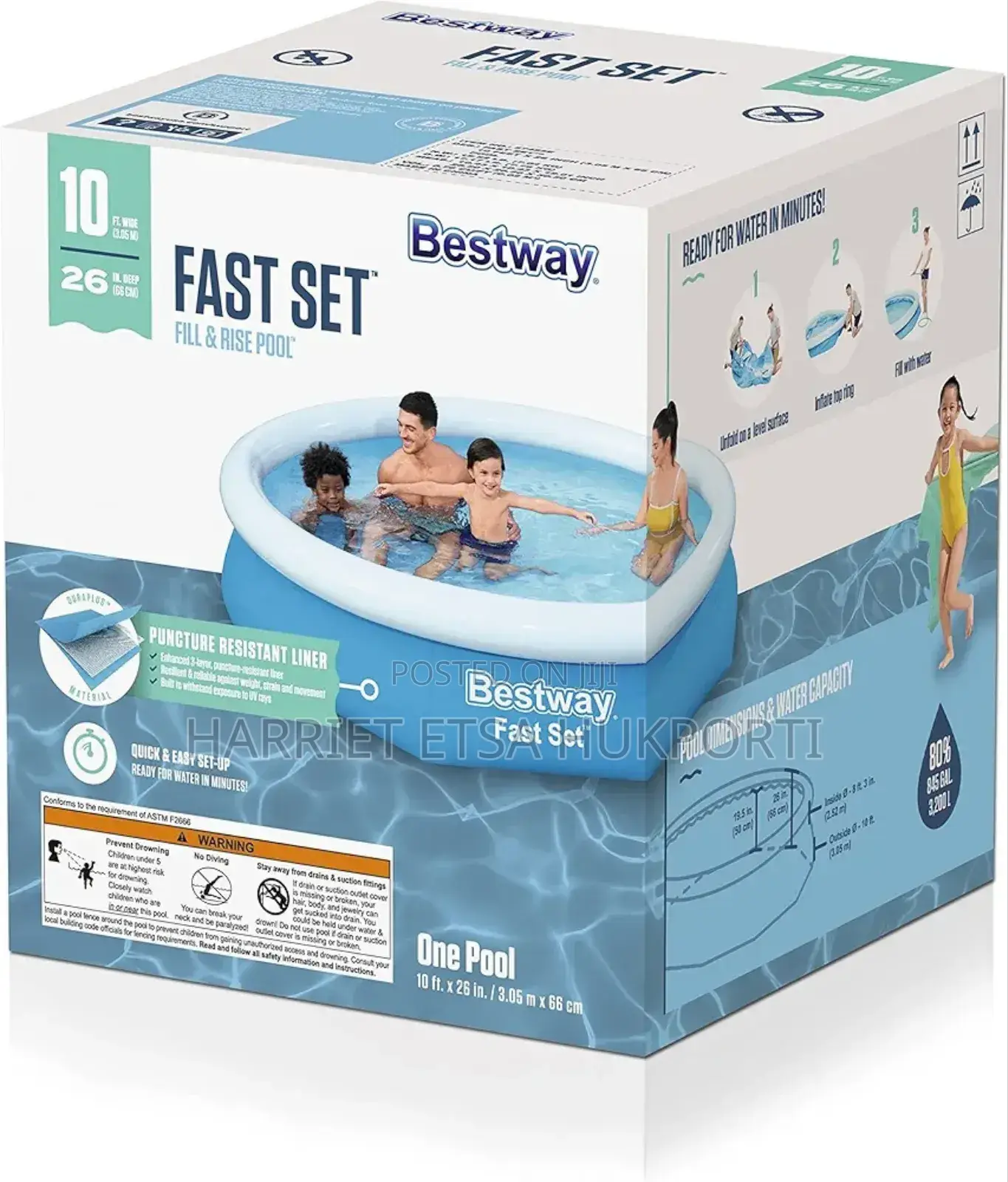 10feetx26 Best Way Brand New Fast Set Swimming Pool From Uk