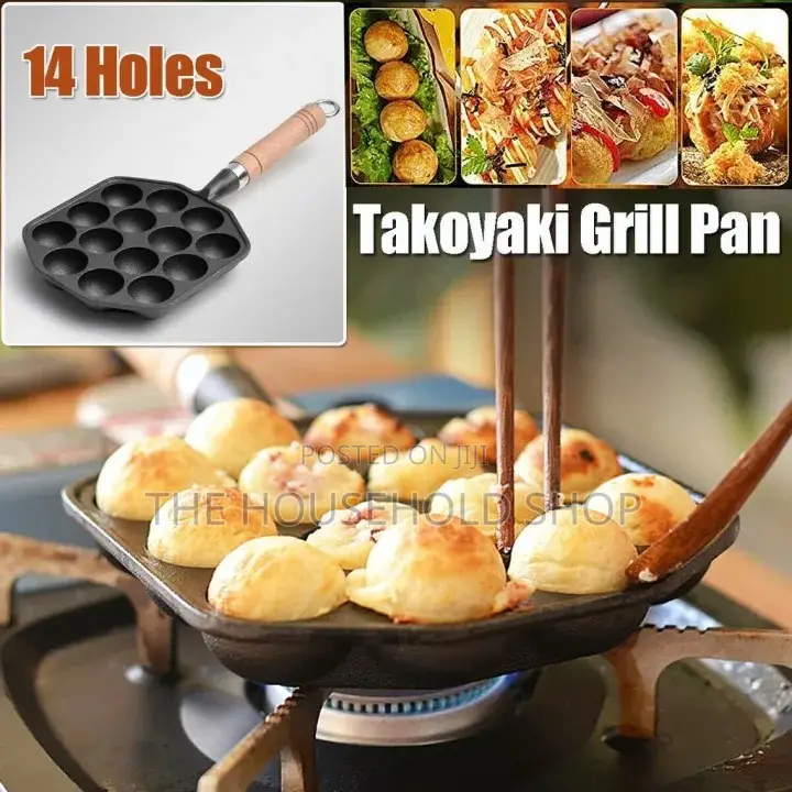 Seasoned Thickened Cast Iron Takayoki Skillet (14 15 Holes