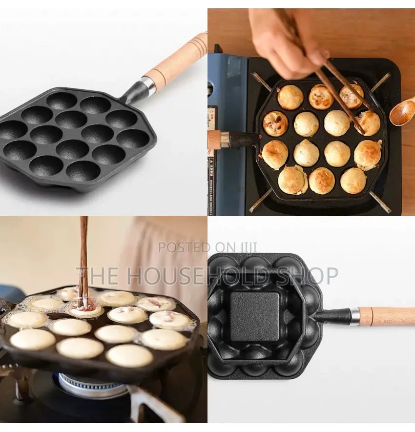 Seasoned Thickened Cast Iron Takayoki Skillet (14 15 Holes