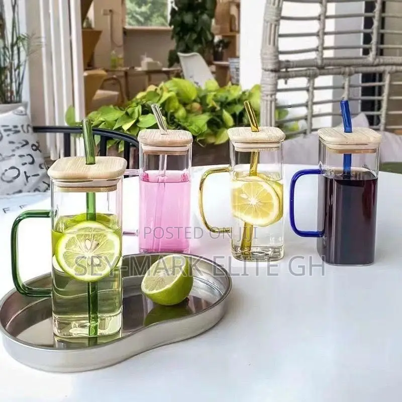 400ml Glass Cup With Bamboo Lid