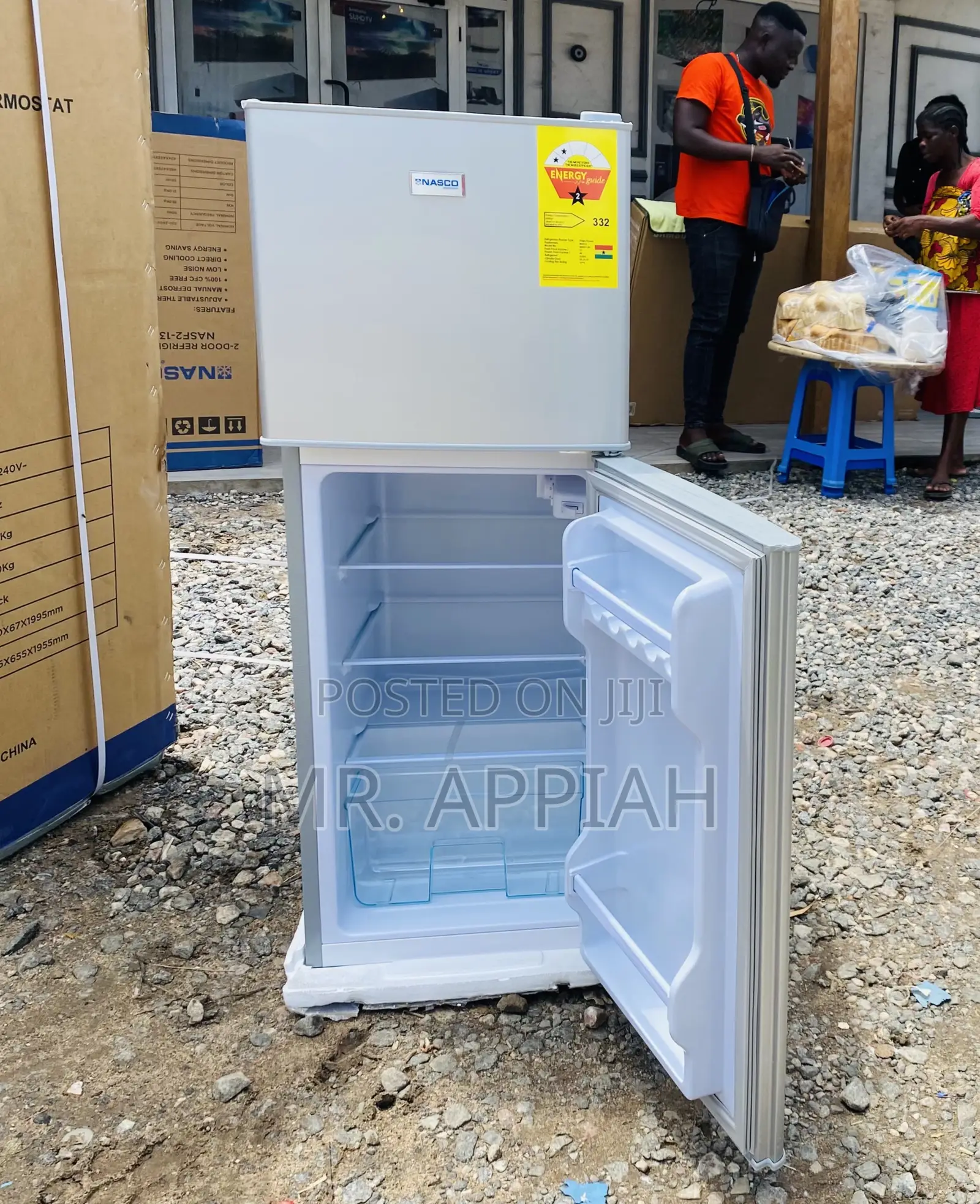 Elegant Nasco 112l Nasf2-13fl Top Freezer Fridge,Silver.